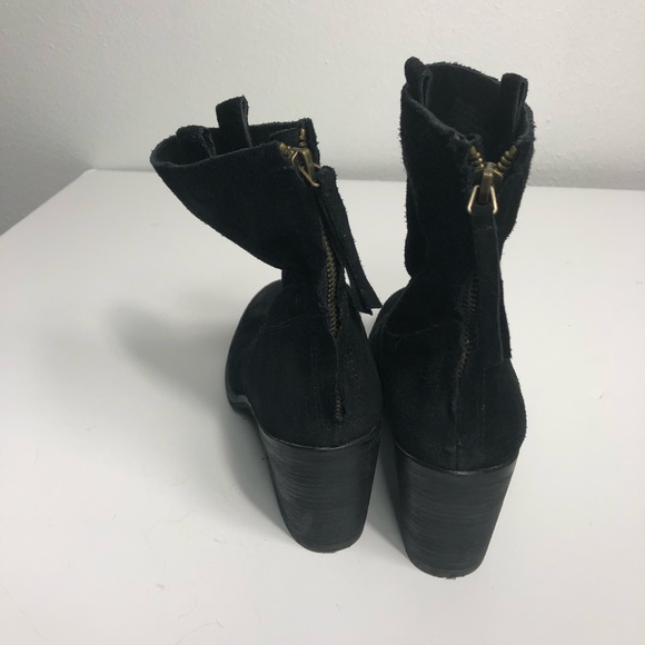 Sam Edelman Black Farrell Suede Booties Sz 8 - Picture 4 of 8